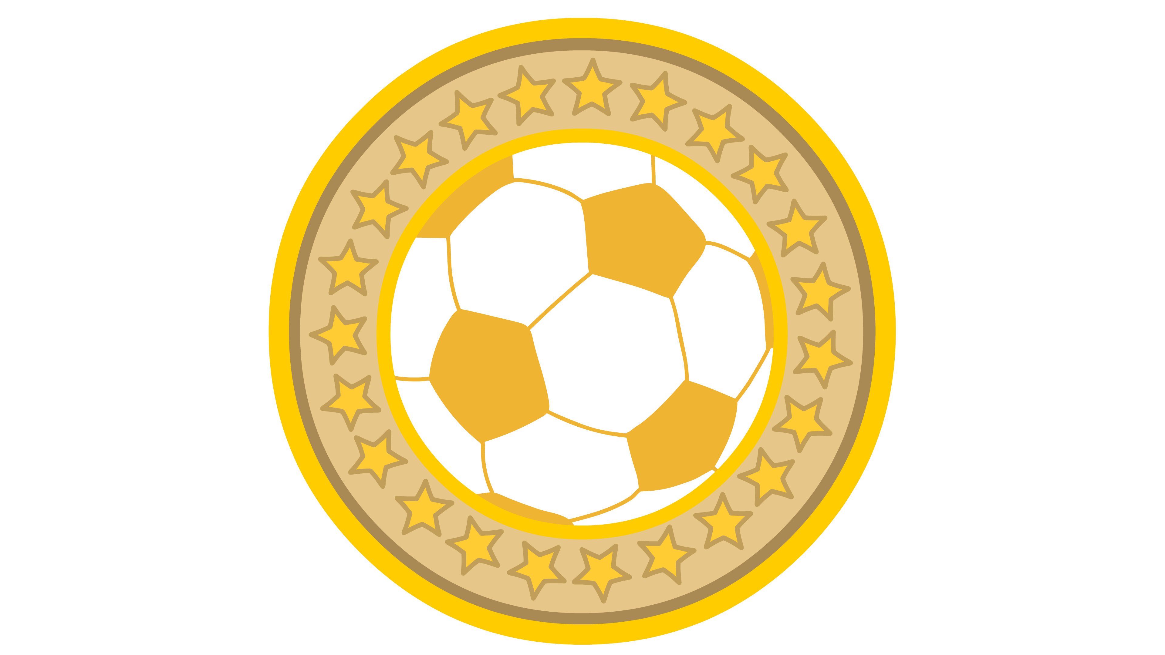 Golden football coin vector